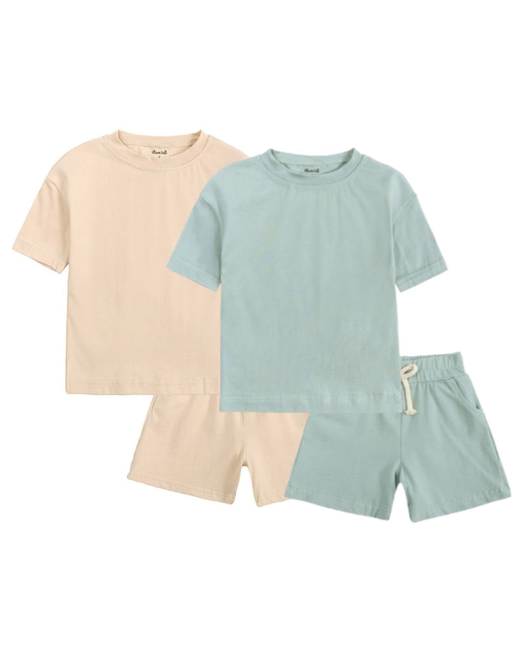 Toddler 2-Piece Cotton Short Set, Short Sleeve T-Shirt and Shorts with Drawstring
