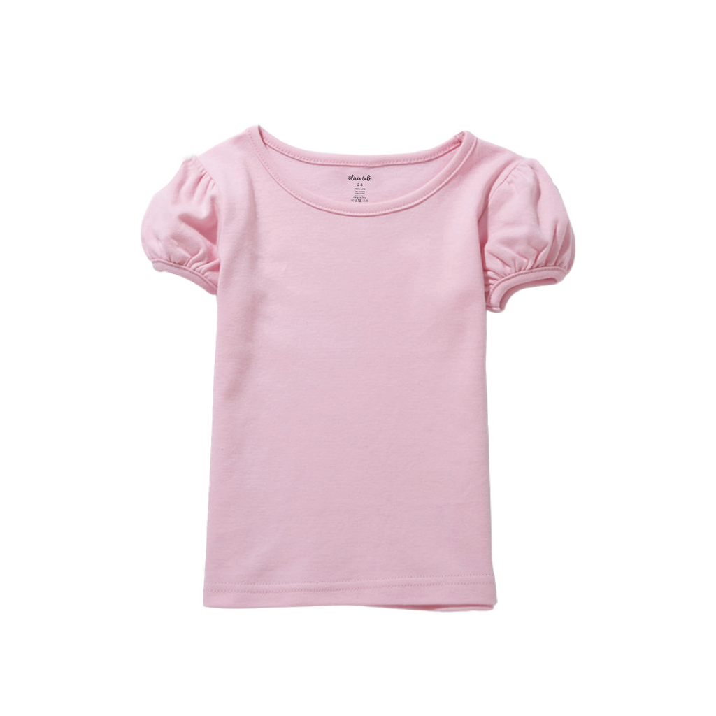 Girls Puff Sleeve T-Shirt, 100% Cotton