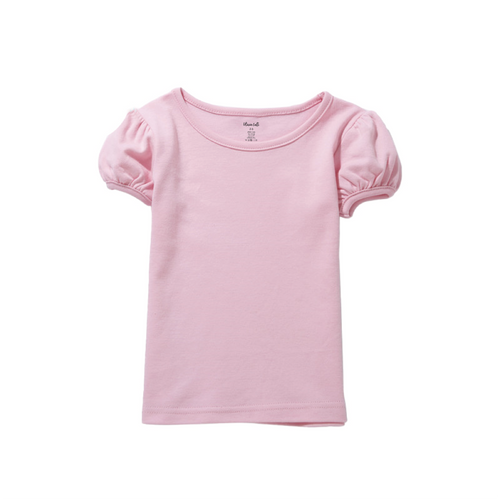 Girls Puff Sleeve T-Shirt, 100% Cotton