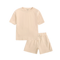 Toddler 2-Piece Cotton Short Set, Short Sleeve T-Shirt and Shorts with Drawstring