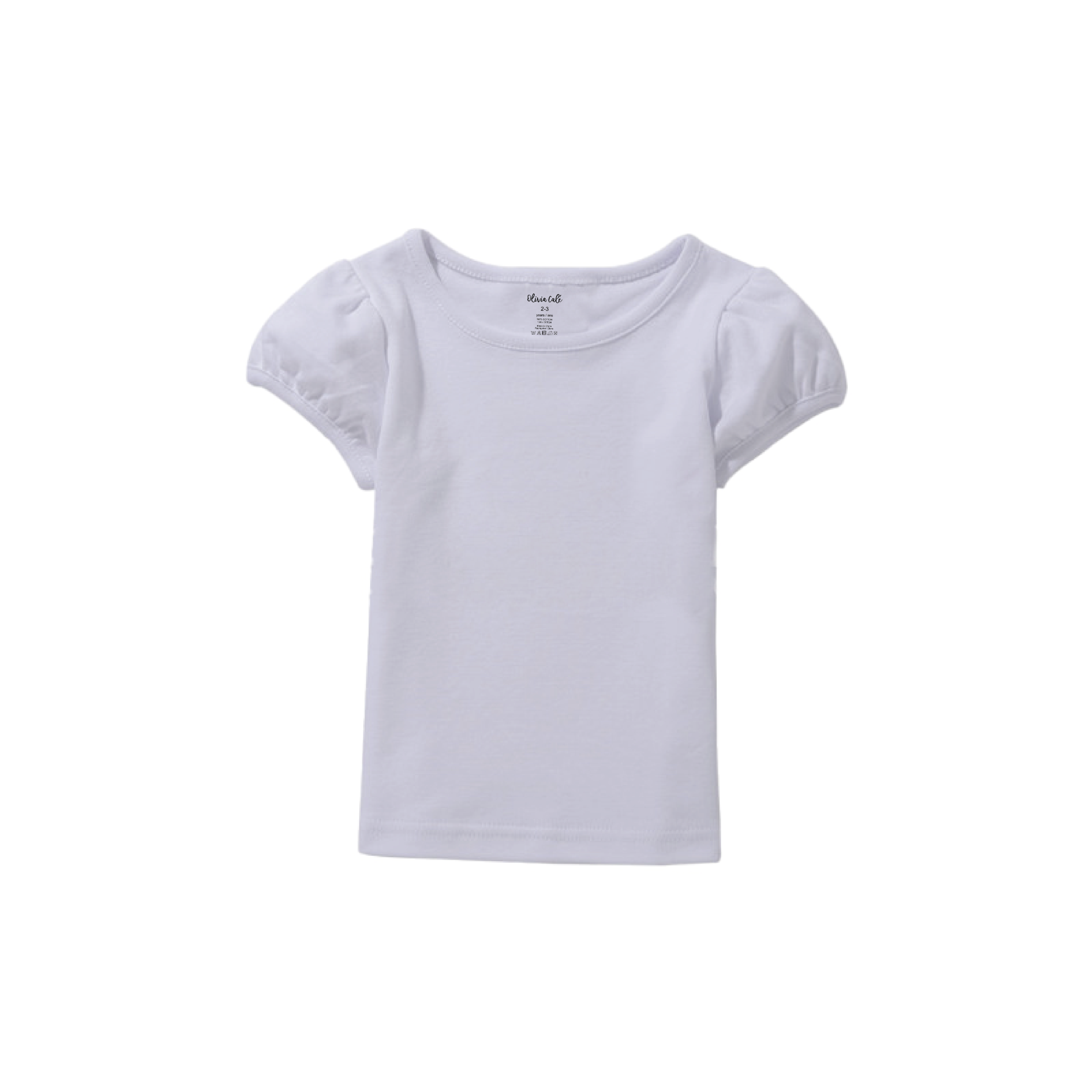 Girls Puff Sleeve T-Shirt, 100% Cotton