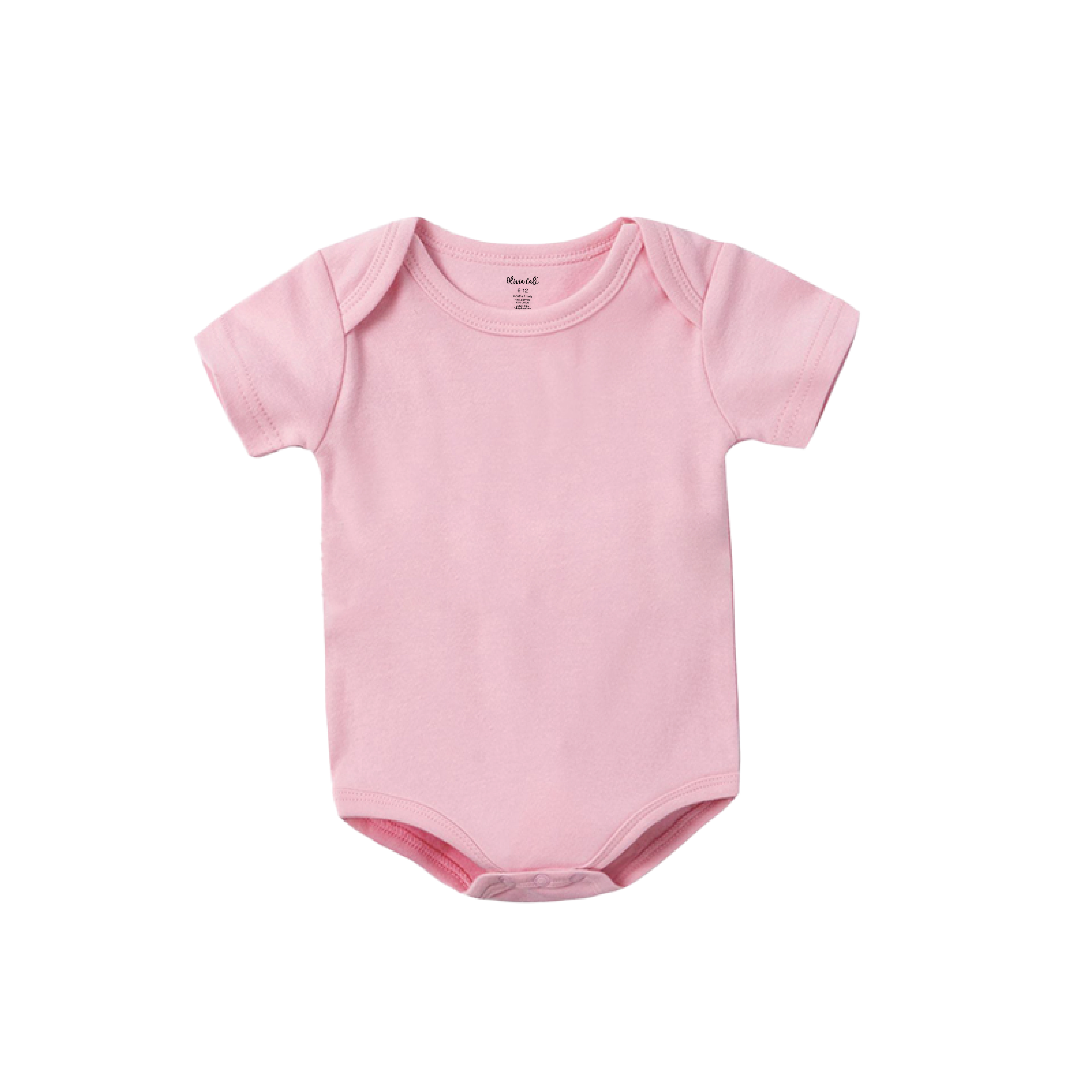 Tots Baby Bodysuit, Short Sleeve, 100% Soft Cotton, Unisex, 0-18 Months, 5 in a Pack