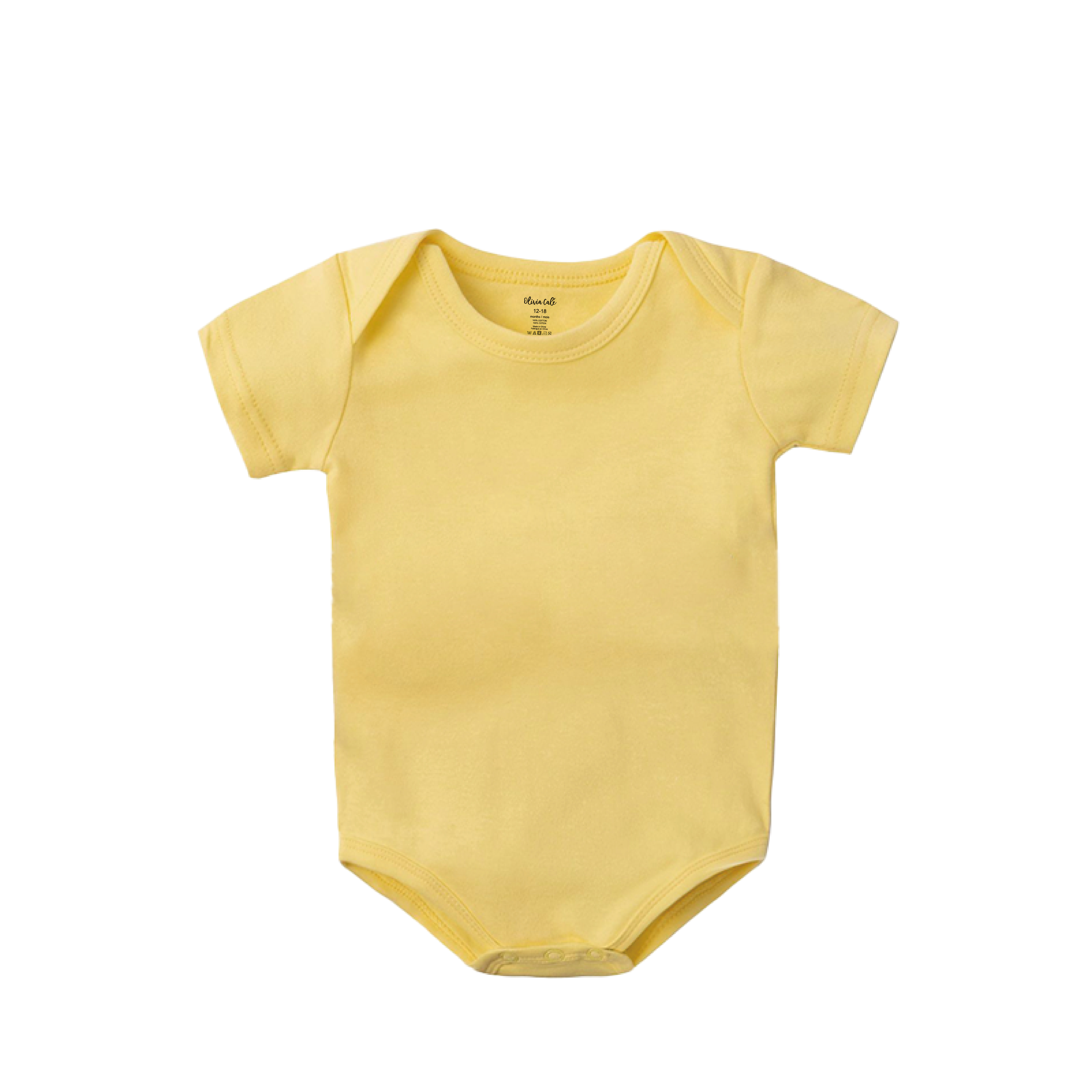 Tots Baby Bodysuit, Short Sleeve, 100% Soft Cotton, Unisex, 0-18 Months, 5 in a Pack